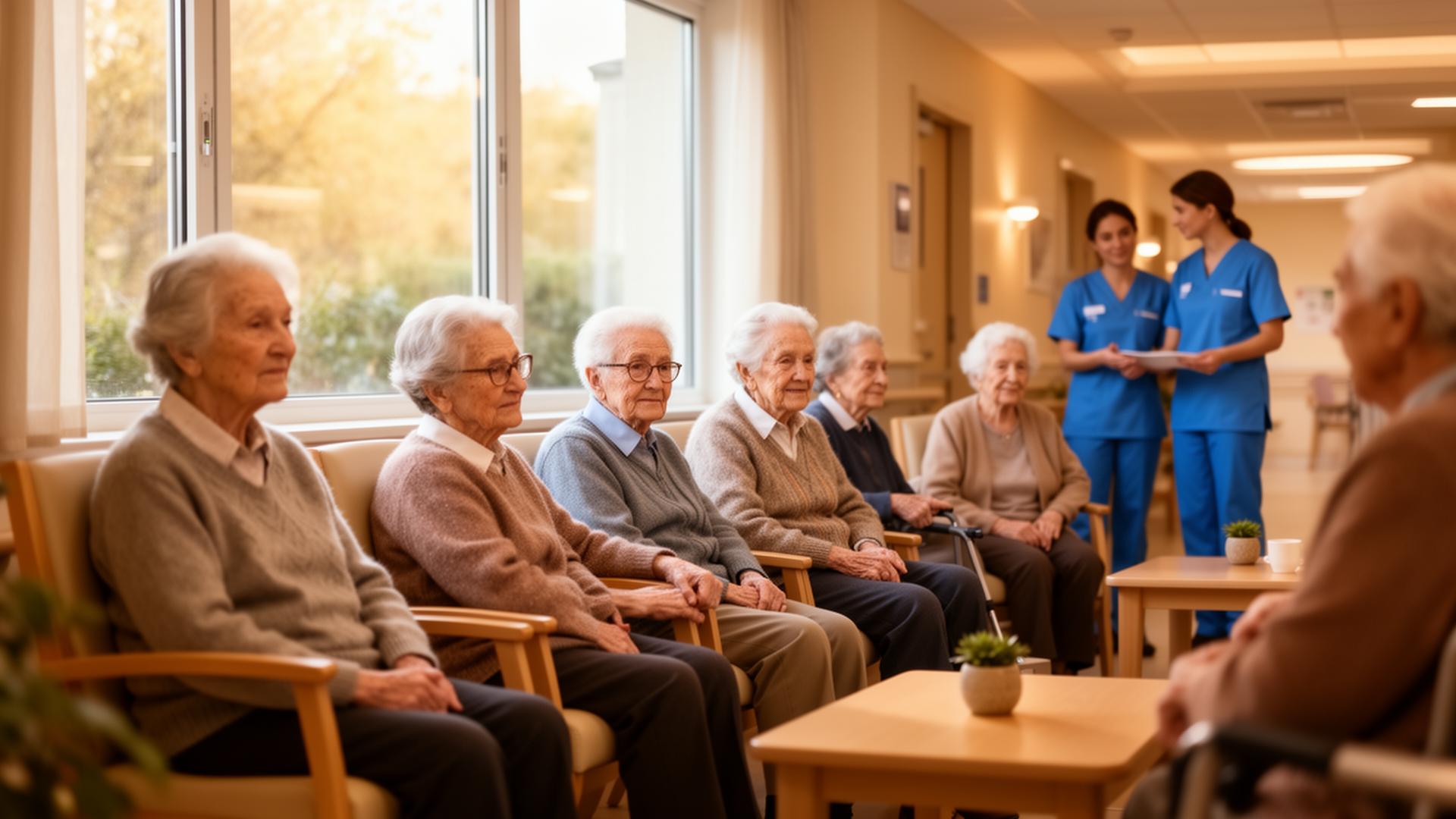 Résidents au chaud dans un établissement de santé chaleureux